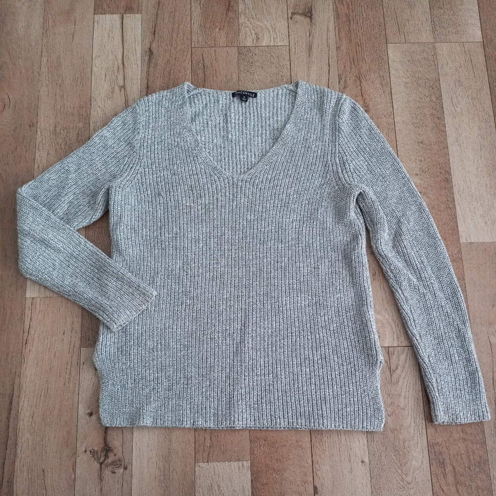 J. Crew Mercantile Marbled Knit Sweater 100% Cotton Side Slits